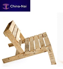 Contemporary fireside chair PALLET wooden