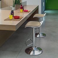 Contemporary stool TEDpolypropylenechromed metal baseswivel