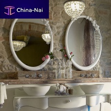 Wall-mounted bathroom mirror DILETTAclassicovalwooden