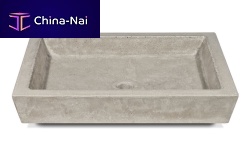 Single-bowl kitchen sink ASHTONwithout drainboardconcreteapron-front