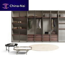 Contemporary wardrobe GLASS UPmetalmatte lacquered woodglass