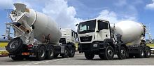 Truck-mounted concrete mixer