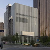 Extruded aluminum solar shading WYLY THEATERanodized aluminumfor facadevertical
