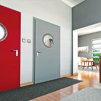 Interior door SEAMLESSgalvanised steelswingcontemporary