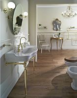 Free-standing washbasin 7100 + P071ceramicwith adjustable mirror2-hole