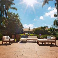 Contemporary sofa JACARTAoutdoorfabricwooden