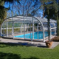 Mid-high swimming pool enclosure CARLAwallfixedpolycarbonate