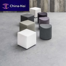 Contemporary pouf GREGORYlinenrectangular