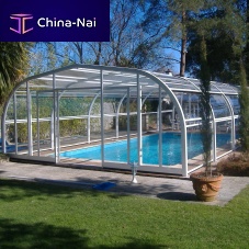 Mid-high swimming pool enclosure CARLAwallfixedpolycarbonate