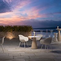 Contemporary chair fadeoutdoorpolyethylenepainted metal base