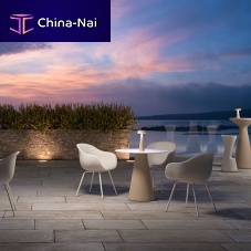 Contemporary chair fadeoutdoorpolyethylenepainted metal base