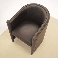 Traditional armchair QUEENleatherfabricbrown