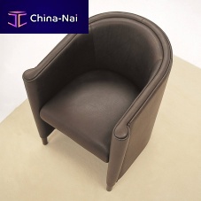 Traditional armchair QUEENleatherfabricbrown