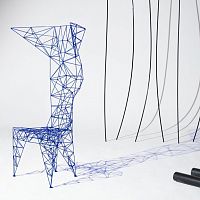 Original design chair PYLON : PYC01-BLUindoormetalhigh back