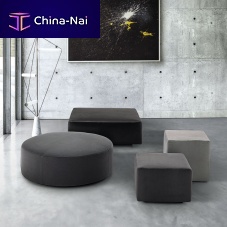 Contemporary pouf LINEARfabricroundsquare