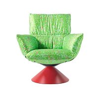 Contemporary armchair Happy Lud'osatinwith footrestgreen