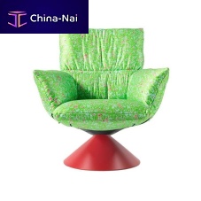 Contemporary armchair Happy Lud'osatinwith footrestgreen