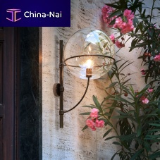 Contemporary wall light LYNDONoutdoorlacquered metalglass