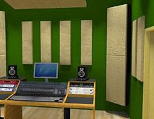 Wall-mounted sound-absorbing panel MAXTRAPMDFwoolfor office