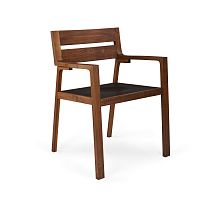 Contemporary chair FABULAindoorleatherwalnut
