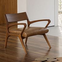 Traditional armchair ALLEGROfabricleatherfaux fur
