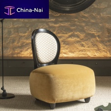 Contemporary fireside chair BOOGIEfabriccustomizablemedallion