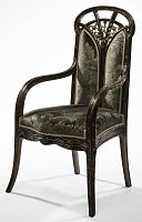 Art Nouveau style chair CLEMATISindoorfabricwooden base