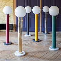 Floor-standing lamp GIORGIObrassblown glassopalescent glass