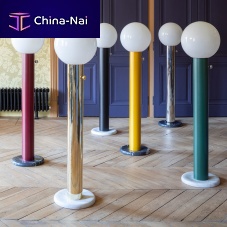 Floor-standing lamp GIORGIObrassblown glassopalescent glass