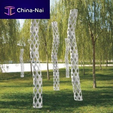 Glass fiber-reinforced polyester plant support JARDNAfor public spacewhite