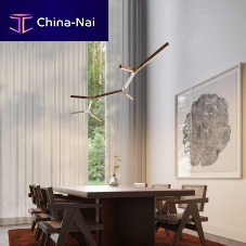 Pendant lamp BRANCHING BOUGHsteelsolid woodcontemporary