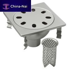 Stainless steel floor drain P.002for kitchenwith basketsquare