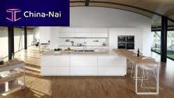 Contemporary kitchen KARMELMDFislandwith integrated handle