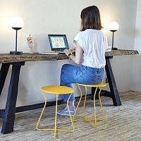 Contemporary stool COCOTTEsheet metalmetal baseround