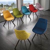 Contemporary chair BILBAO TWISTindoorfabricpainted metal base