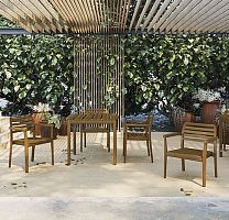 Contemporary chair PALMAR CBoutdoorwoodenwooden base