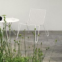 Contemporary fireside chair TIO wirestackableblack