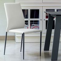 Contemporary chair KENDRAindoorleatherlacquered metal base