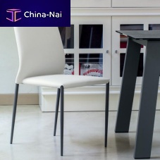 Contemporary chair KENDRAindoorleatherlacquered metal base