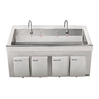 2-station surgical sink stainless steelknee-operated