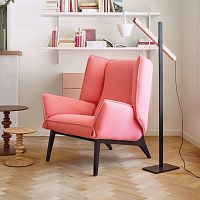Contemporary armchair TOAfabricleathersteel