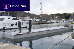Floating breakwater reinforced concrete