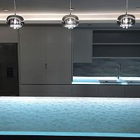 Glass countertop kitchenbluerecycled