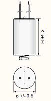 Film capacitor MFE 250 seriescylindricallighting