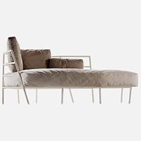 Contemporary daybed DEHORS / 373_Ofabriclacquered steellacquered metal steel base