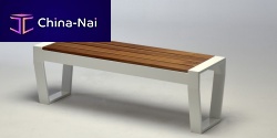 Contemporary garden bench OSCARteakipestainless steel