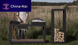 Charcoal barbecue ULAELU : GRILLbuilt-instainless steel