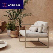 Contemporary armchair Cruisefabricperforated sheet metalwith removable cushion