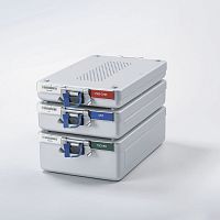 Dental instrument sterilization container perforated