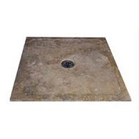 Square shower base EDGErecessedtravertine